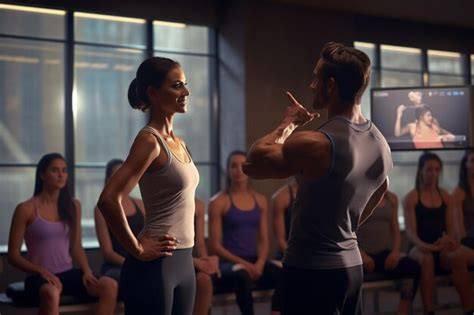 Instructor de spinning guiando una clase