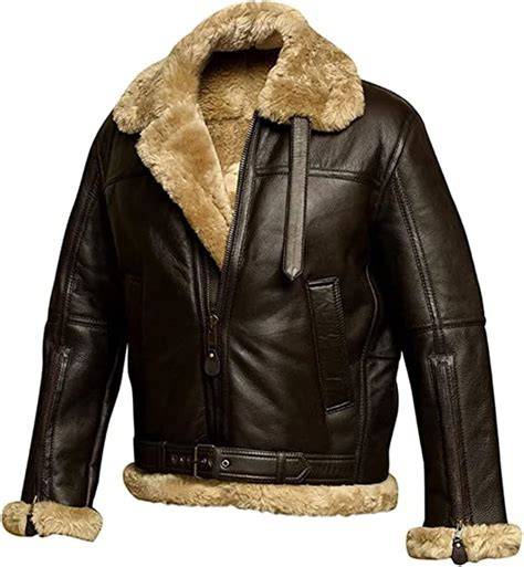 Chaqueta aviador de cuero con pelo