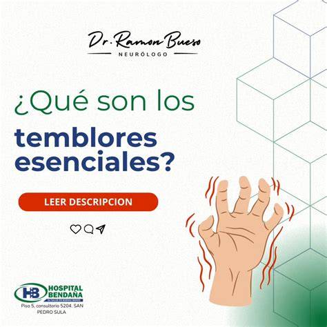 Manos con temblor esencial al escribir