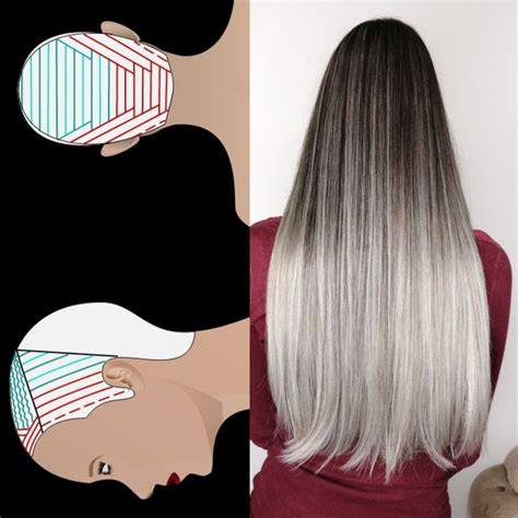 Pasos del balayage en secciones del cabello