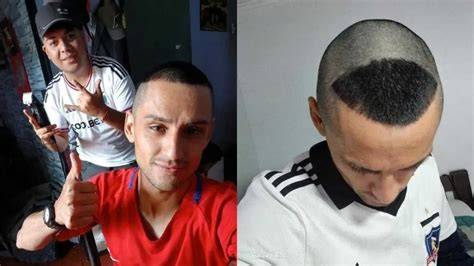 Hincha de Colo-Colo con corte de Ronaldo