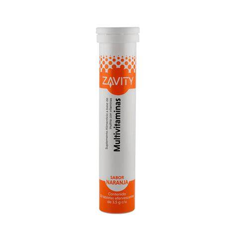 Tableta efervescente de multivitamínico naranja