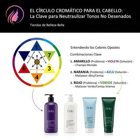 círculo cromático para neutralizar reflejos capilares