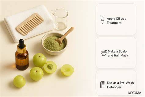 Aplicación de mascarilla de Amla en cabello