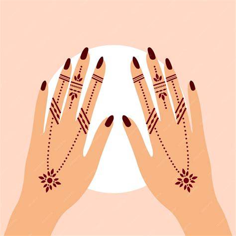 Mano trazada en papel para diseño de henna