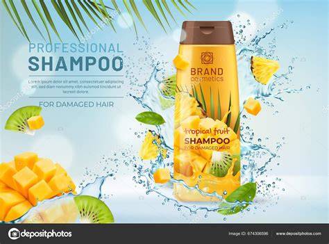 Champú tropical con frutas frescas