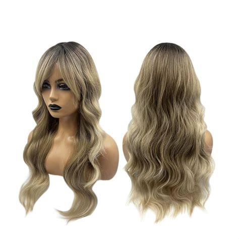 Peluca balayage con raíces oscuras