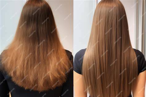 Cabello antes y después tratamiento queratina