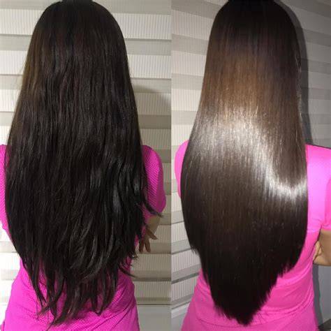 Cabello liso con keratina vegetal