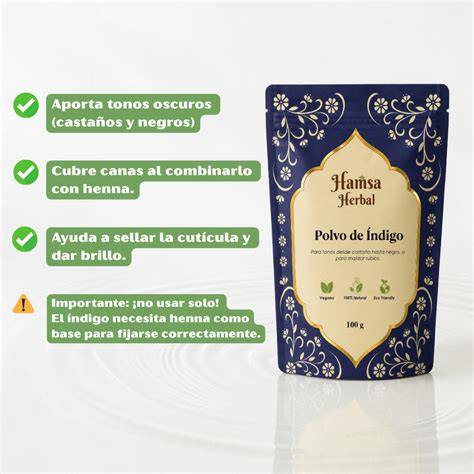 polvos de henna índigo nuez y amla