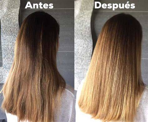 cabello aclarado antes y después